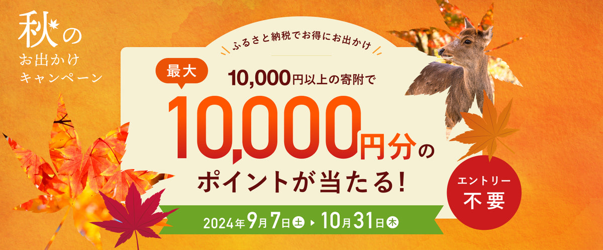 ※本キャンペーンは終了しました【最大10,000ptもらえる!】アソビュー!ふるさと納税 秋のお出かけキャンペーン
